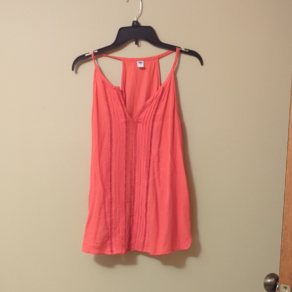 Old Navy Pink Ribbed Sleeveless Tank Top
